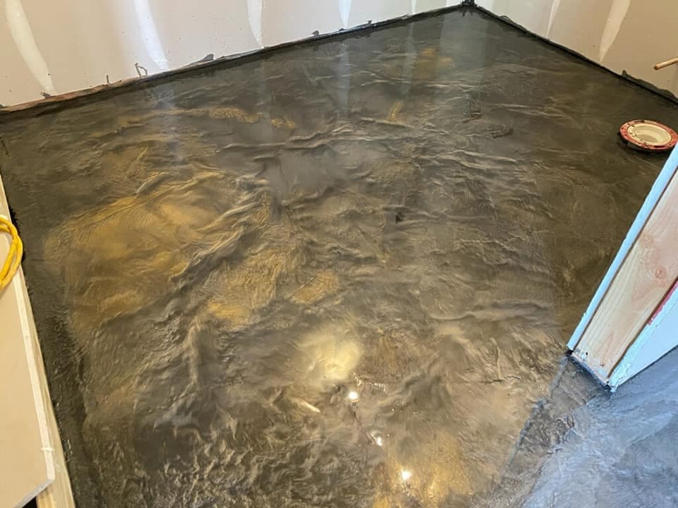 Dark Bronze metallic epoxy floor — Long Island NY